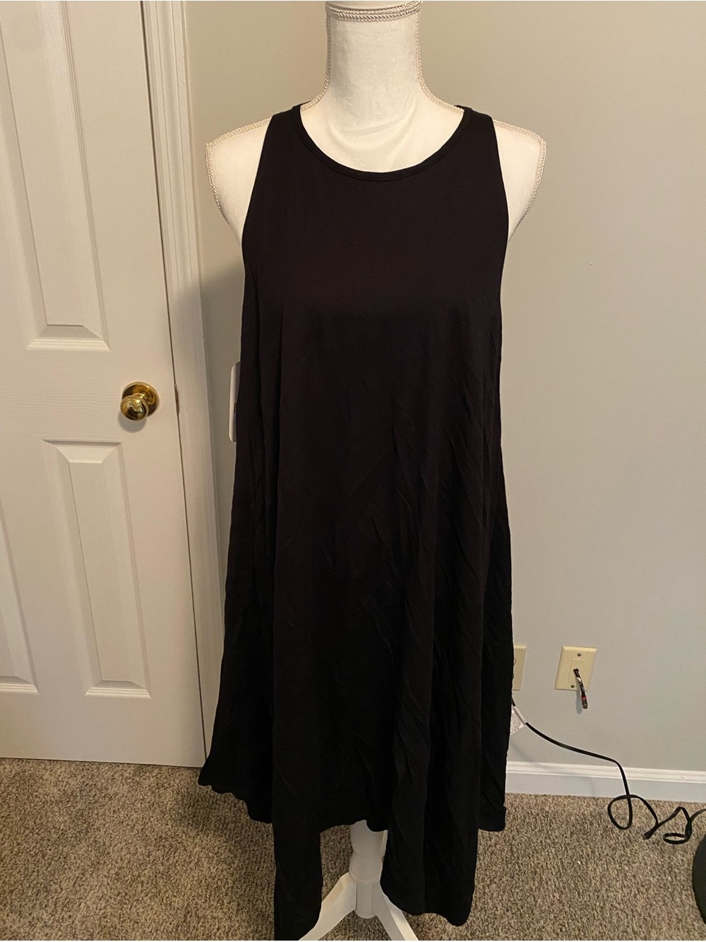 Women's Black Sleeveless Swing Dress - Dress Up Size Small